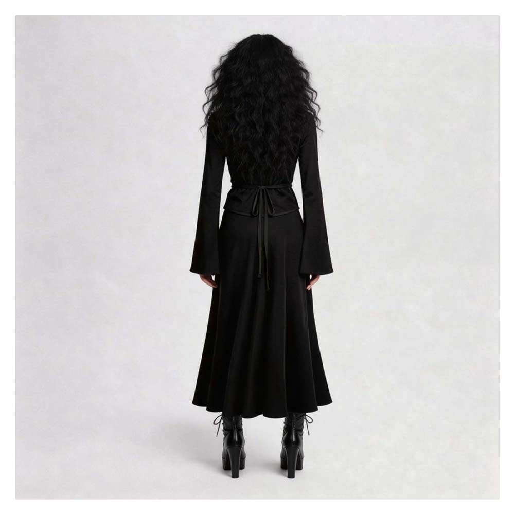 Beetlejuice Lydia Women Black Dress Outfits Halloween Carnival Cosplay Costume