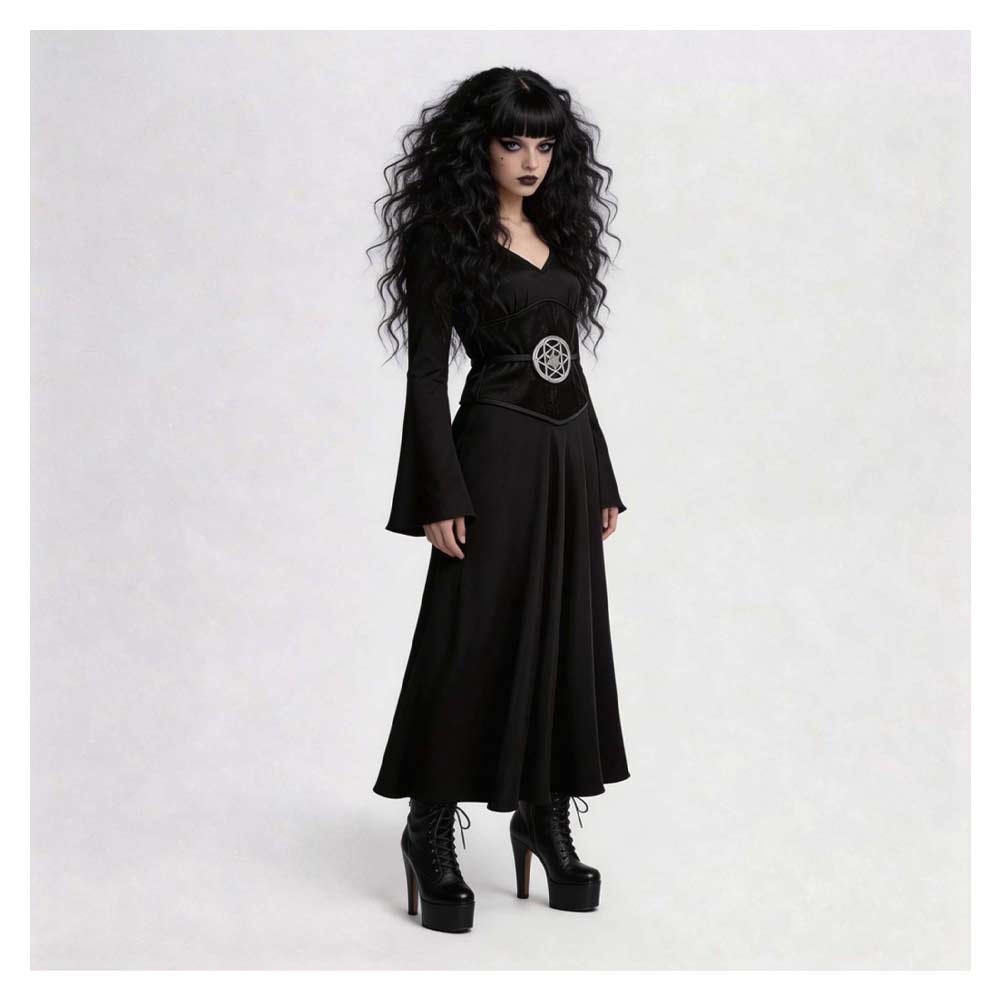 Beetlejuice Lydia Women Black Dress Outfits Halloween Carnival Cosplay Costume