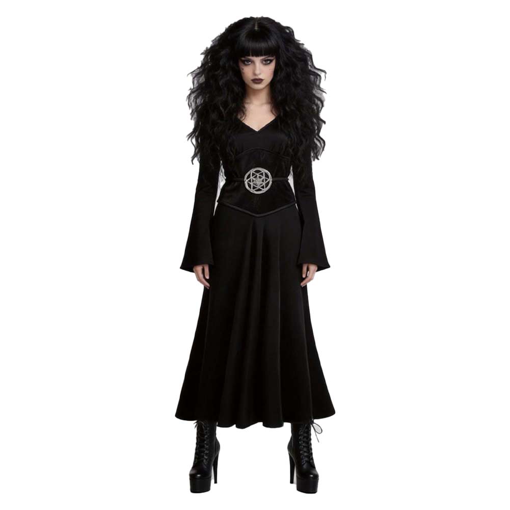 Beetlejuice Lydia Women Black Dress Outfits Halloween Carnival Cosplay Costume