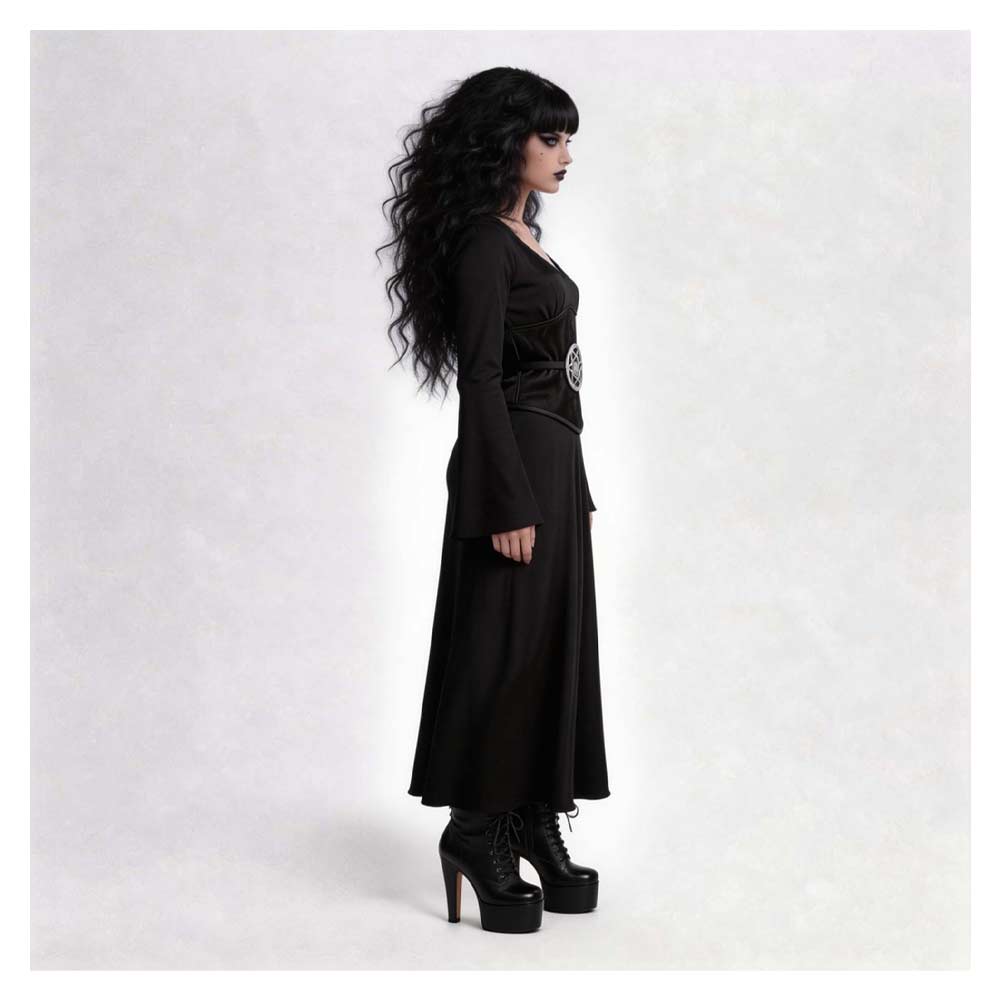 Beetlejuice Lydia Women Black Dress Outfits Halloween Carnival Cosplay Costume