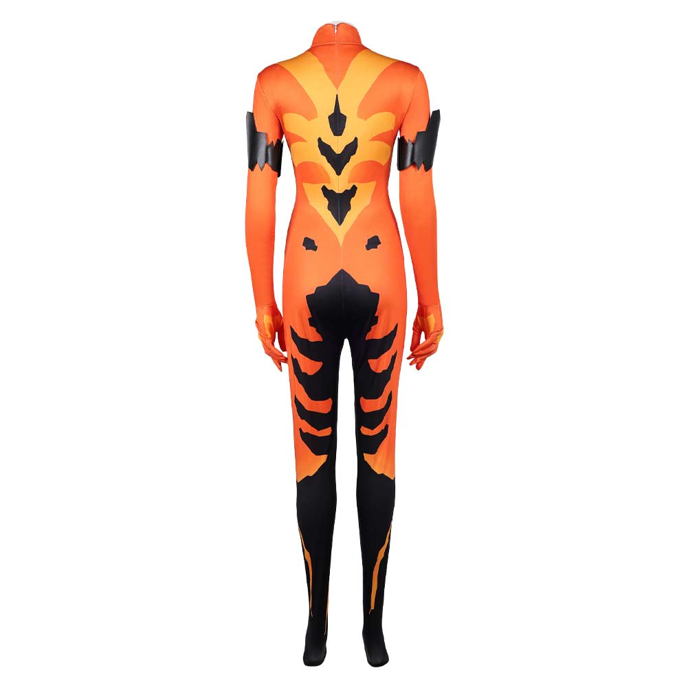 Invincible Season 4 Volcanikka Women Orange Jumpsuit Outfits Halloween Carnival Cosplay Costume