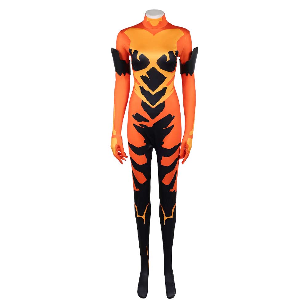 Invincible Season 4 Volcanikka Women Orange Jumpsuit Outfits Halloween Carnival Cosplay Costume