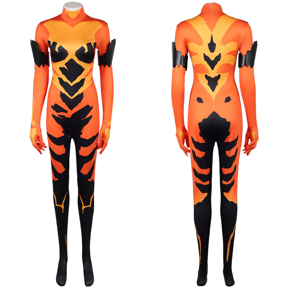 Invincible Season 4 Volcanikka Women Orange Jumpsuit Outfits Halloween Carnival Cosplay Costume