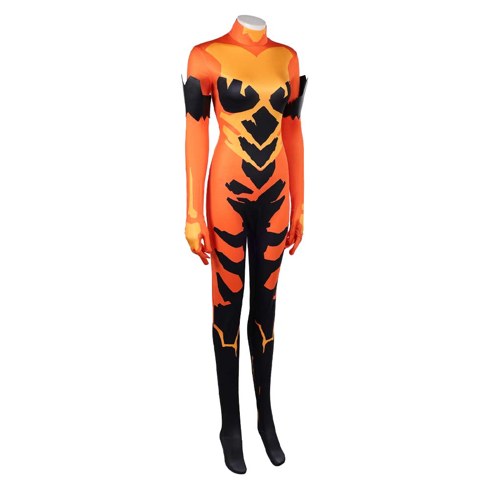 Invincible Season 4 Volcanikka Women Orange Jumpsuit Outfits Halloween Carnival Cosplay Costume