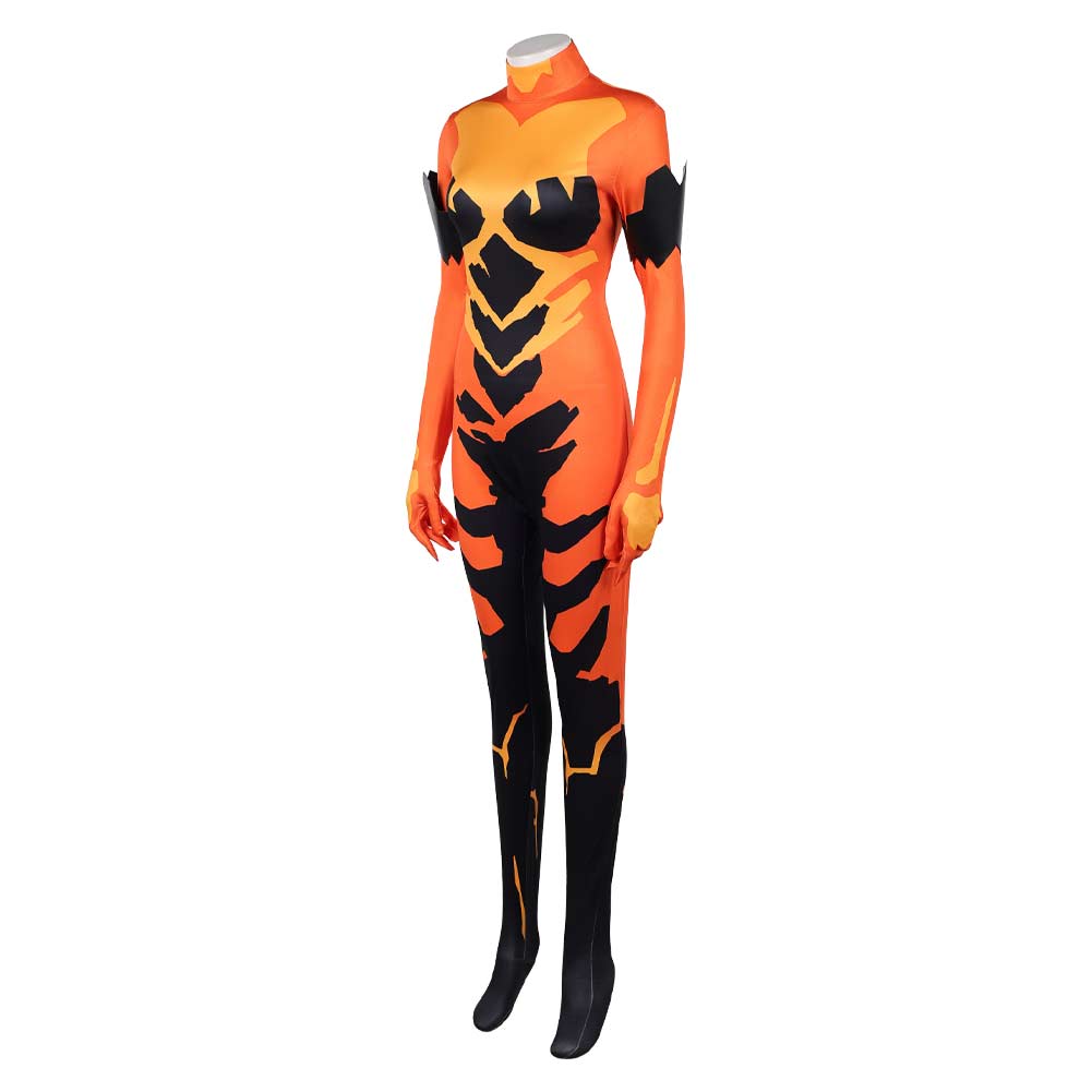 Invincible Season 4 Volcanikka Women Orange Jumpsuit Outfits Halloween Carnival Cosplay Costume