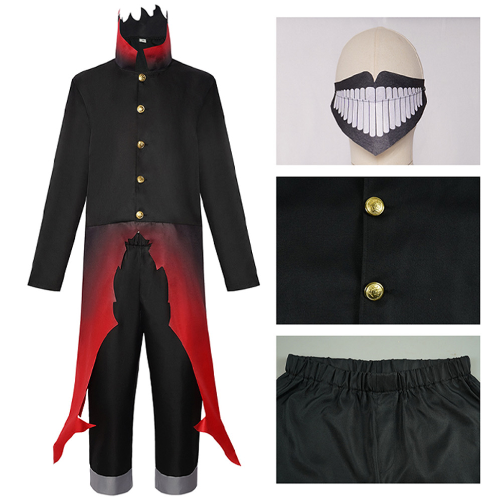 Dandadan Okarun Black Red Coat Outfits Halloween Carnival Cosplay Costume