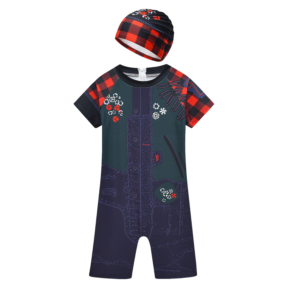 Zombies 4 Zed Kids Children Swim Hat Swimsuit Halloween Carnival Party Cosplay Costume