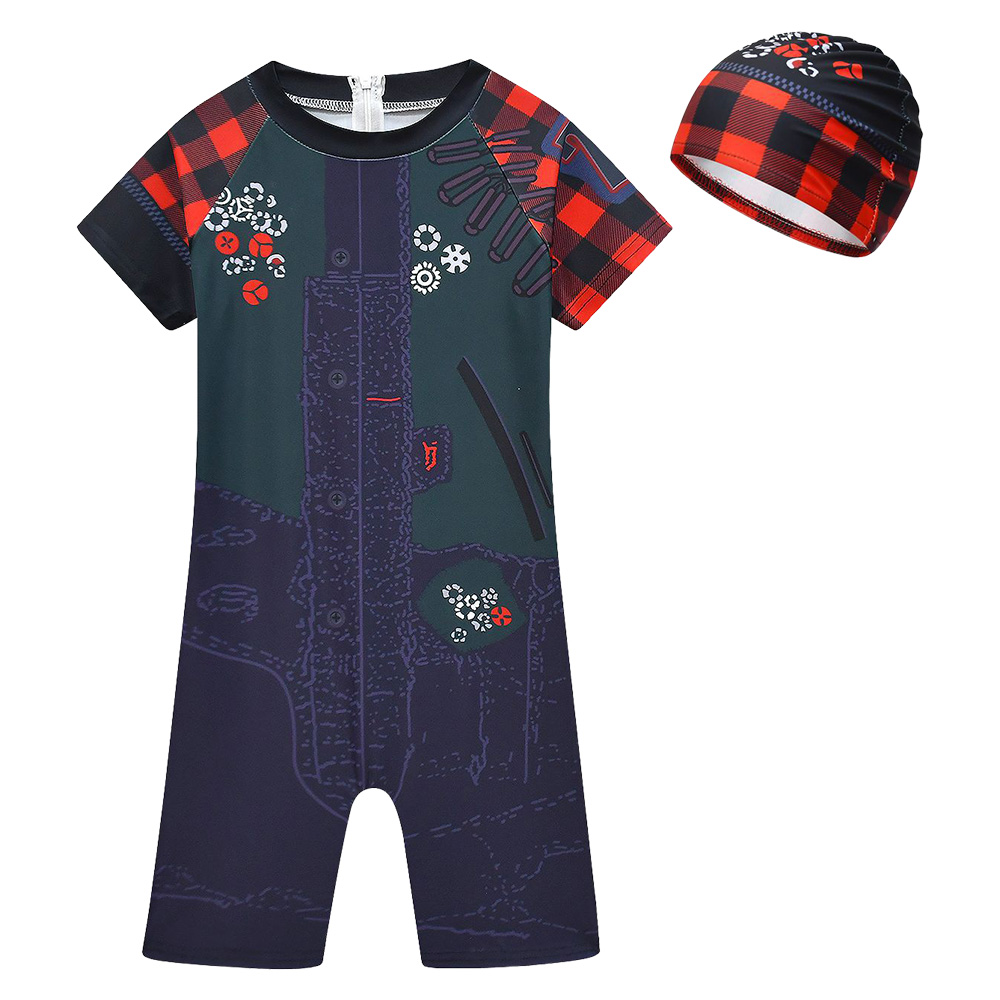 Zombies 4 Zed Kids Children Swim Hat Swimsuit Halloween Carnival Party Cosplay Costume