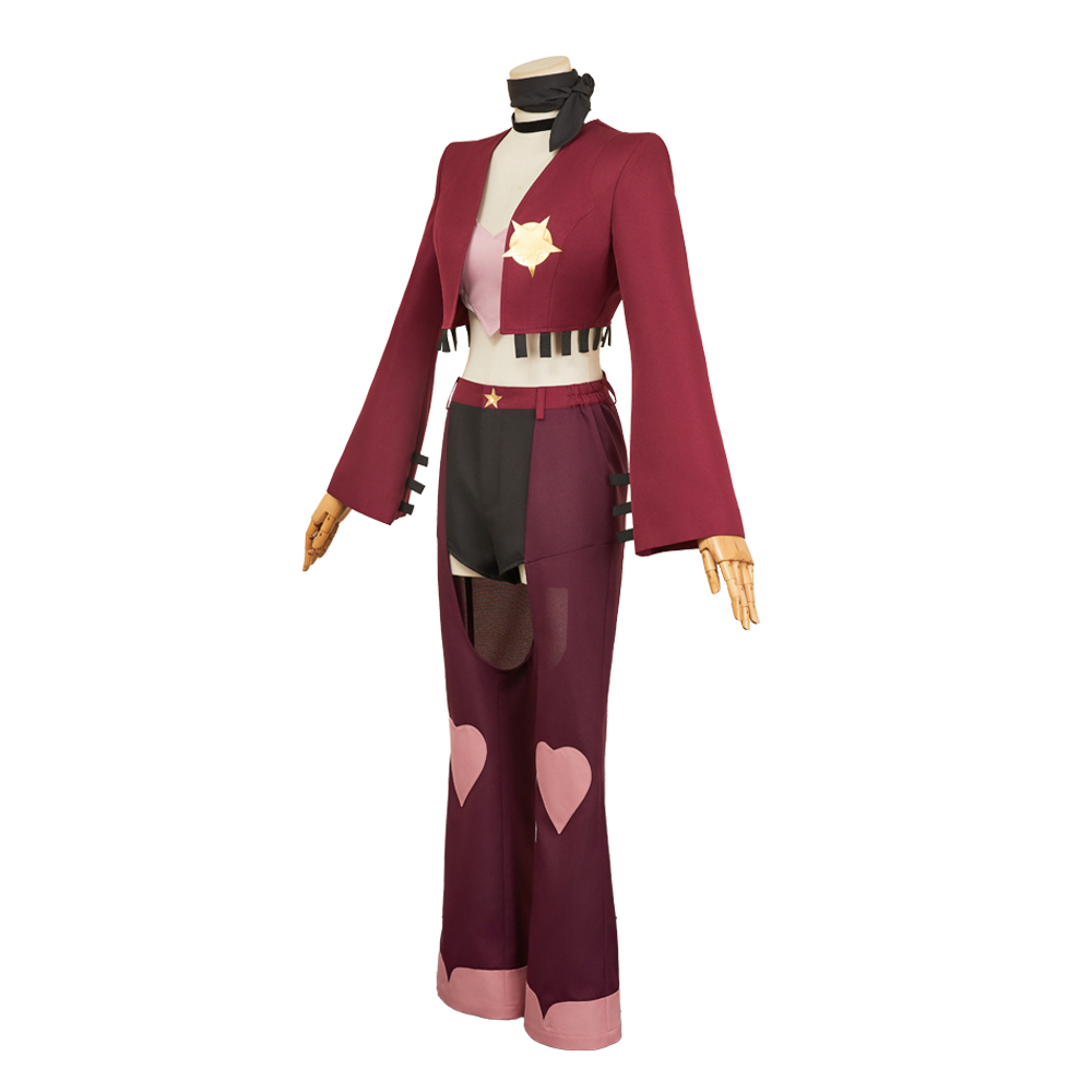 Hazbin Hotel Season 2 Angel Dust Rose Red Outfit Halloween Carnival Cosplay Costume