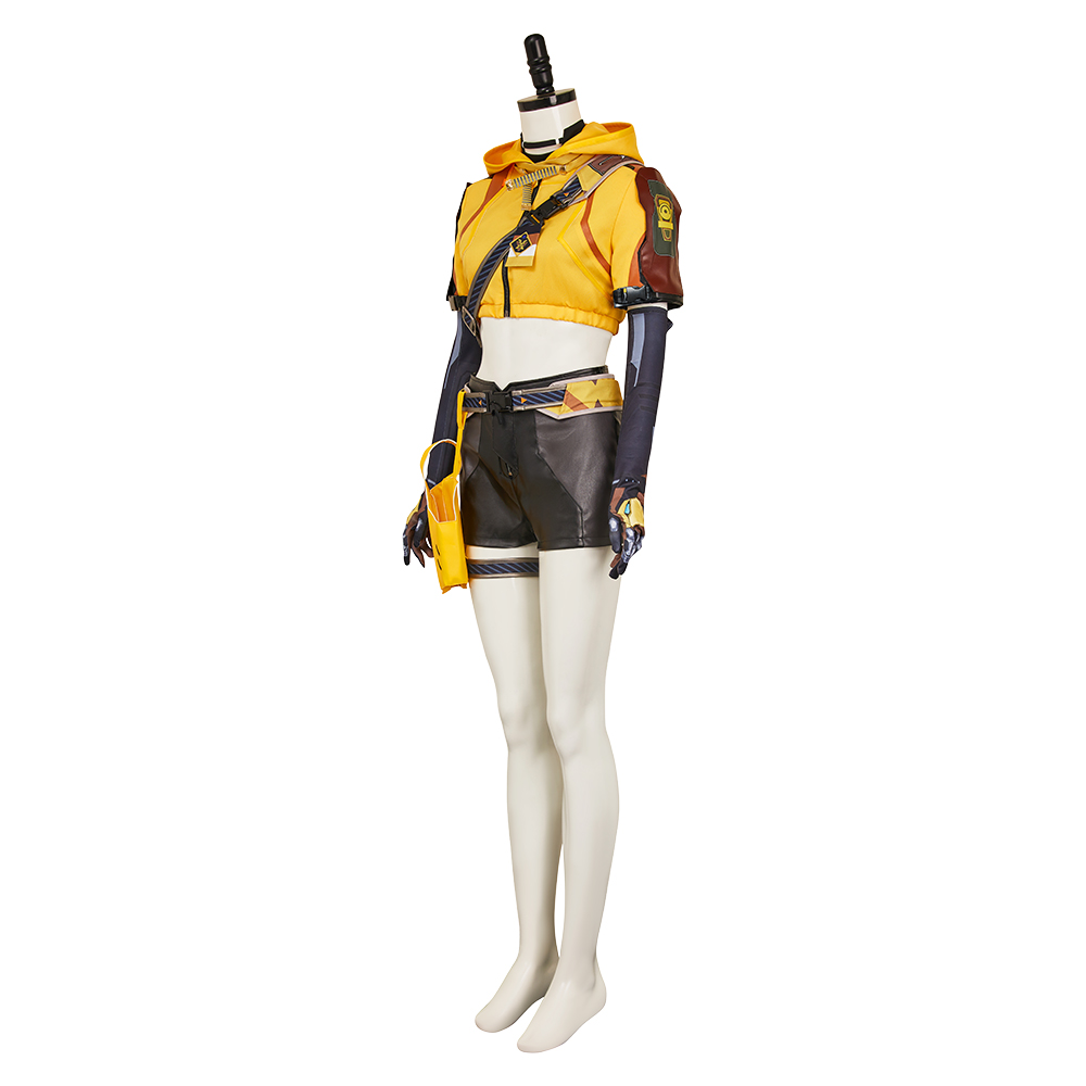 FragPunk Hollowpoint Women Yellow Outfits Halloween Carnival Cosplay Costume
