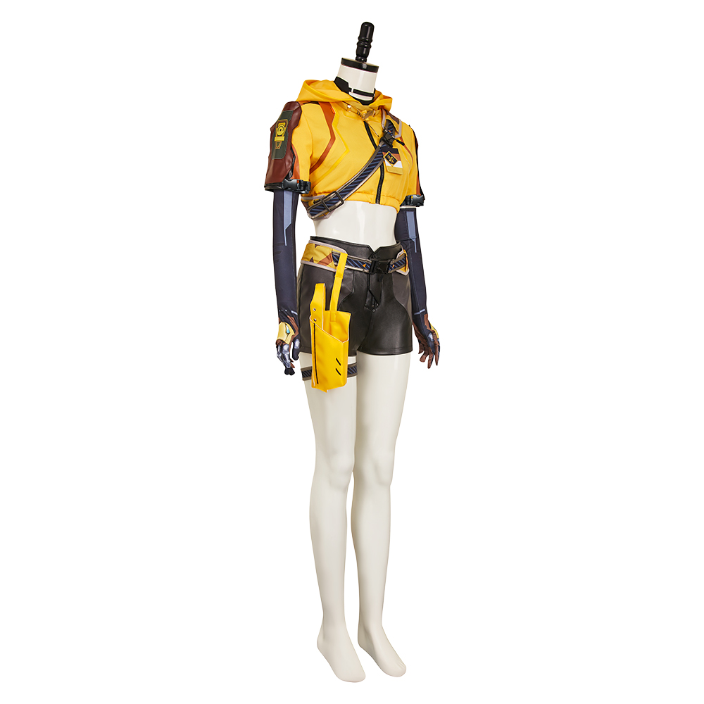 FragPunk Hollowpoint Women Yellow Outfits Halloween Carnival Cosplay Costume
