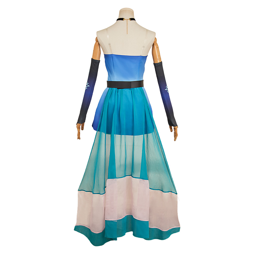 Hazbin Hotel Season 2 Angel Dust Blue Dress Outfits Halloween Carnival Cosplay Costume