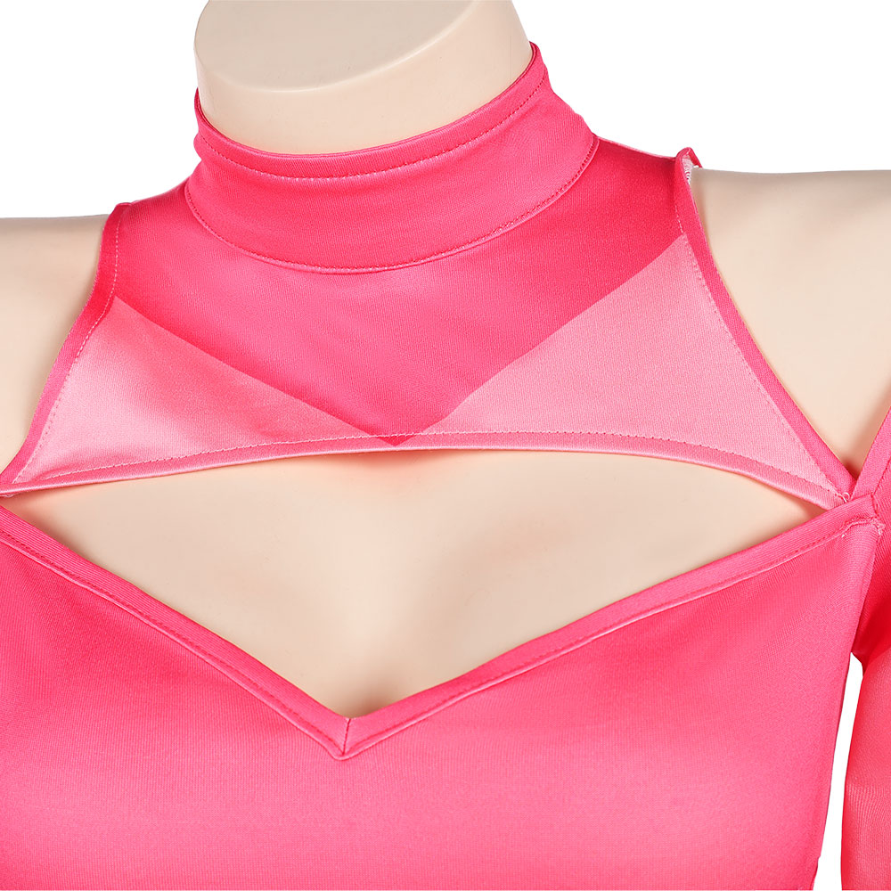 Invincible Atom Eve Woman Pink Swimsuit with Sleeve Outfits Halloween Carnival Cosplay Costume