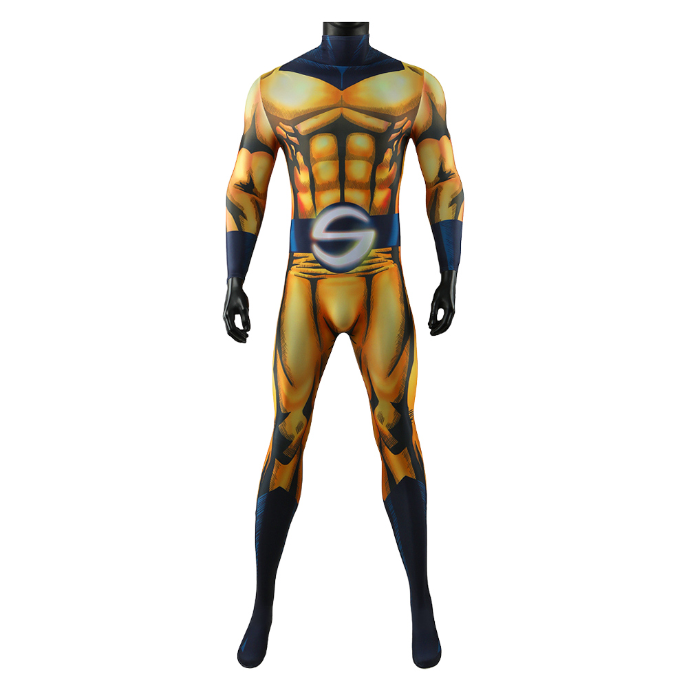 Sentry Men Yellow Jumpsuit Outfits Halloween Carnival Cosplay Costume