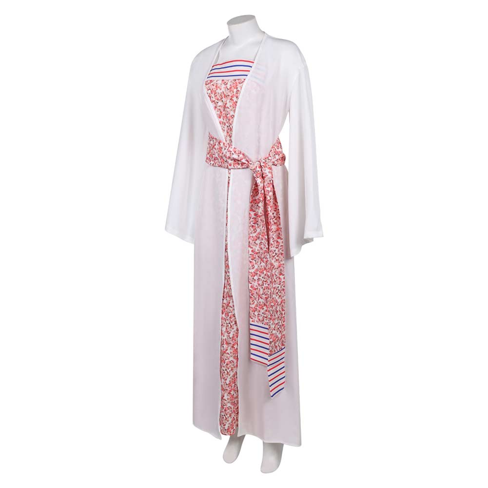 ABBA  Anni-Frid Synni Lyngstad Pink Robe Dress Outfits Halloween Carnival Party Cosplay Costume