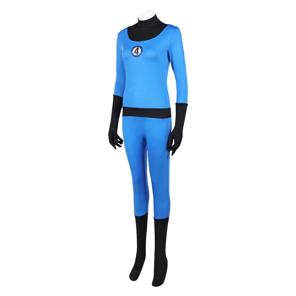 Invisible Woman Blue Jumpsuit Halloween Carnival Party Cosplay Costume