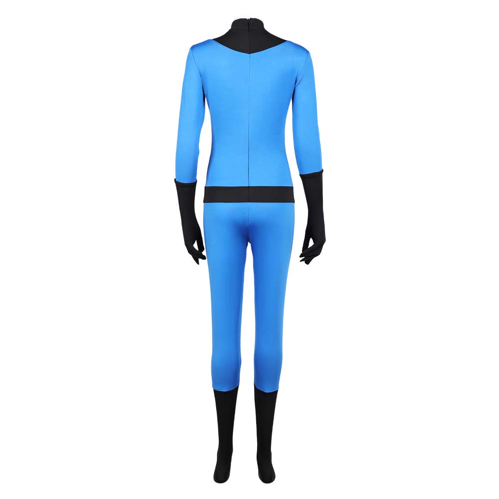 Invisible Woman Blue Jumpsuit Halloween Carnival Party Cosplay Costume