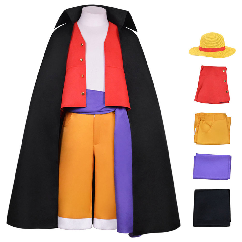 Anime One Piece Luffy Kids Children Outfits Halloween Carnival Suit Cosplay Costume