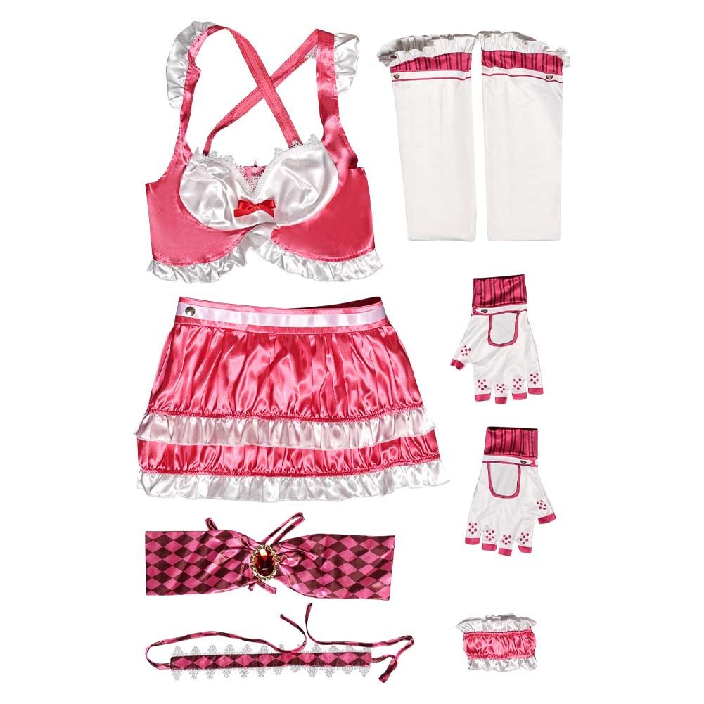 Tekken 8 Lili Women Pink 2Pcs Swimsuit Outfits Halloween Carnival Cosplay Costume