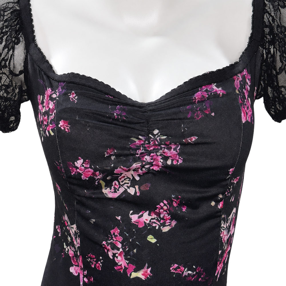 Obsession Nikki Women Black Printed Dress Outfits Halloween Carnival Cosplay Costume