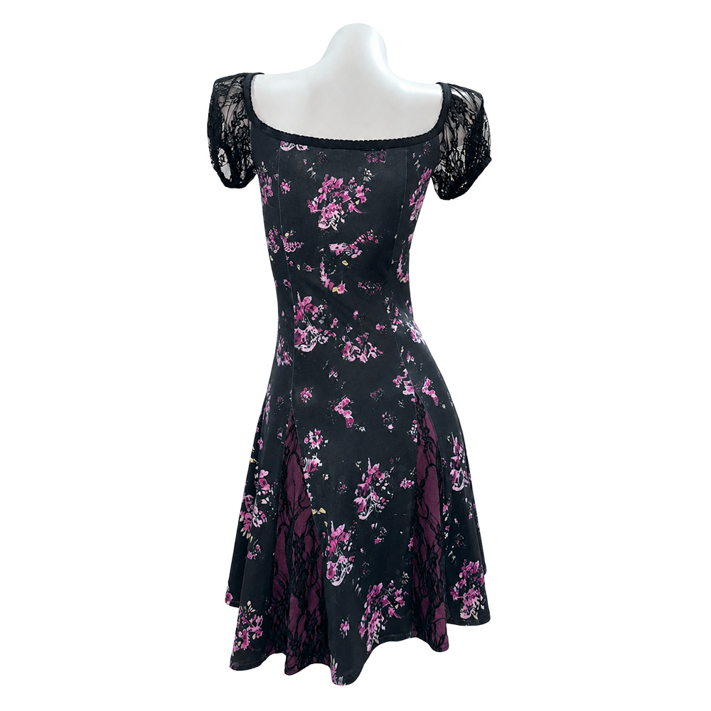 Obsession Nikki Women Black Printed Dress Outfits Halloween Carnival Cosplay Costume