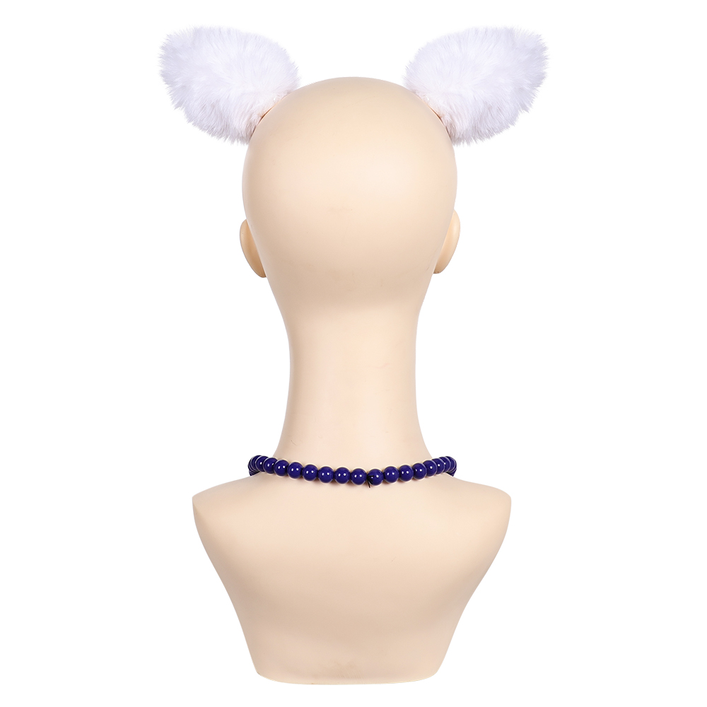 Inuyasha Furry Ear Headband Necklace Set Halloween Carnival Cosplay Costume Accessories