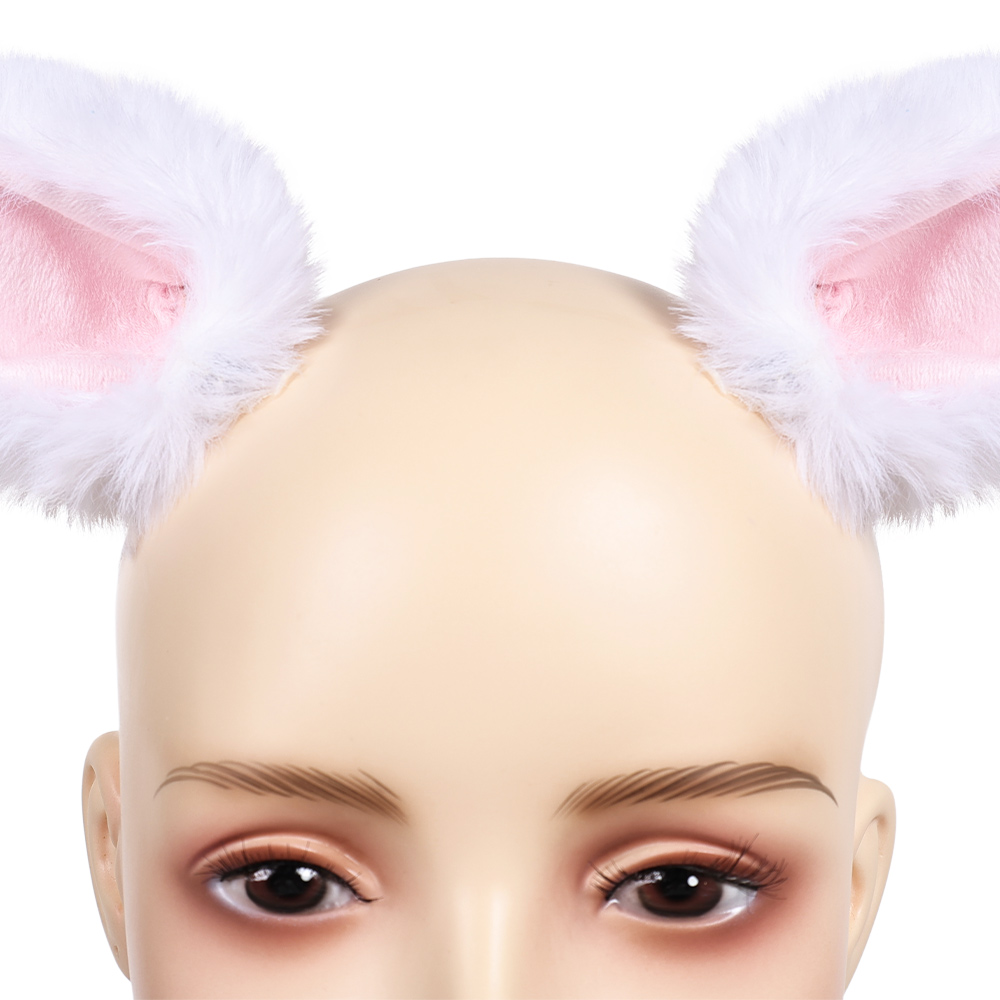 Inuyasha Furry Ear Headband Necklace Set Halloween Carnival Cosplay Costume Accessories