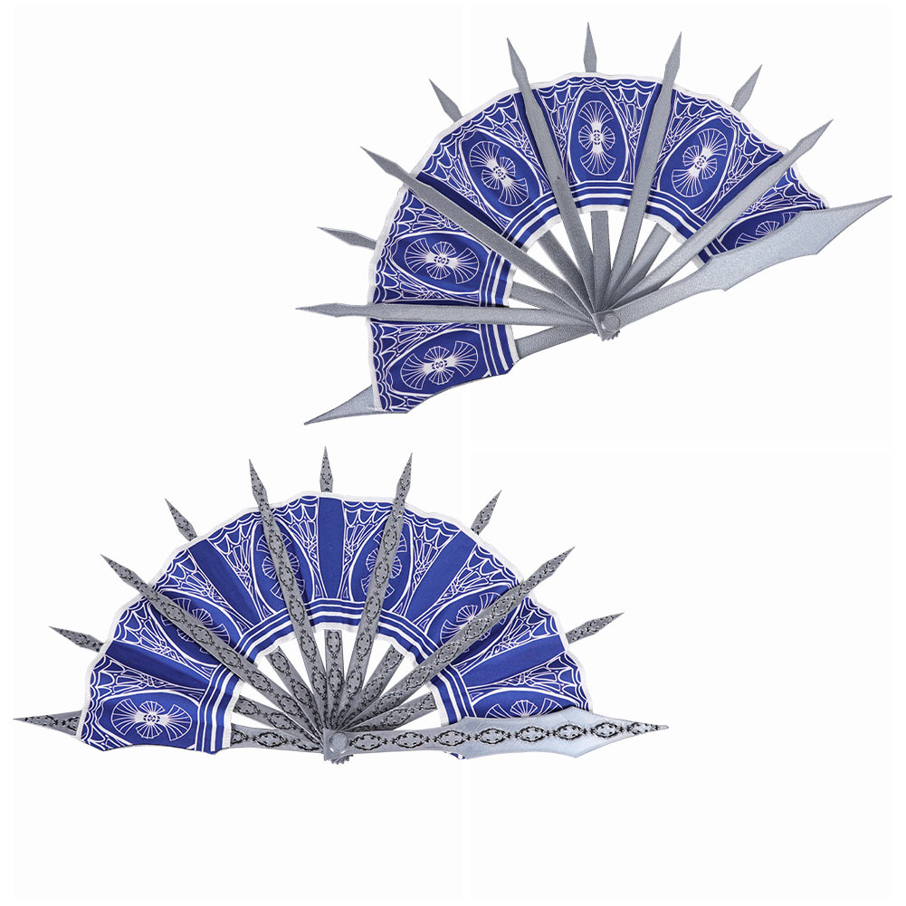Mortal Kombat Kitana Blue Blade Fan Cosplay Prop Halloween Carnival Costume Accessories