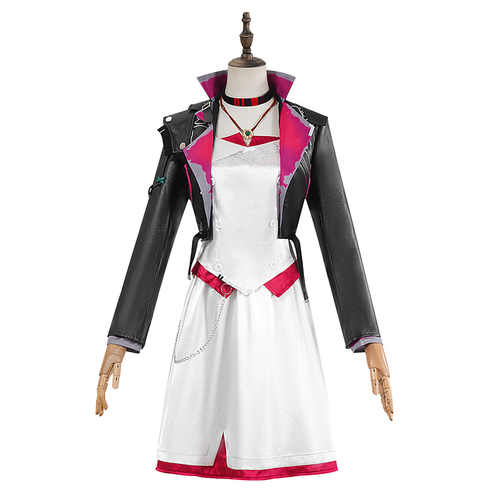 Arcane Season 2 Powder Black Leather Jacket Dress Outfits Halloween Carnival Cosplay Costume