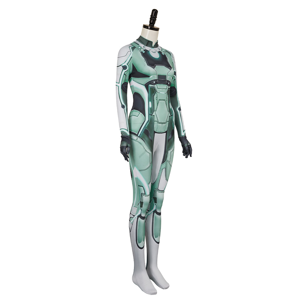 Split Fiction Zoe Women Green Sci-Fi Jumpsuit Outfits Halloween Carnival Cosplay Costume