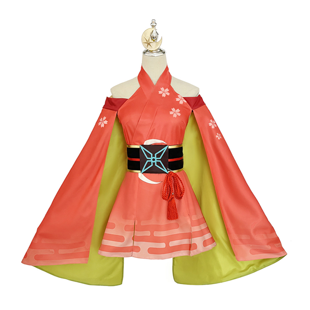 Cosmic Princess Kaguya Kaguya Women Orange Dress Outfits Halloween Carnival Cosplay Costume