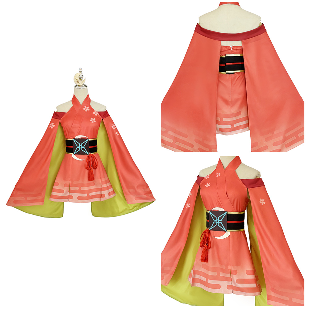 Cosmic Princess Kaguya Kaguya Women Orange Dress Outfits Halloween Carnival Cosplay Costume