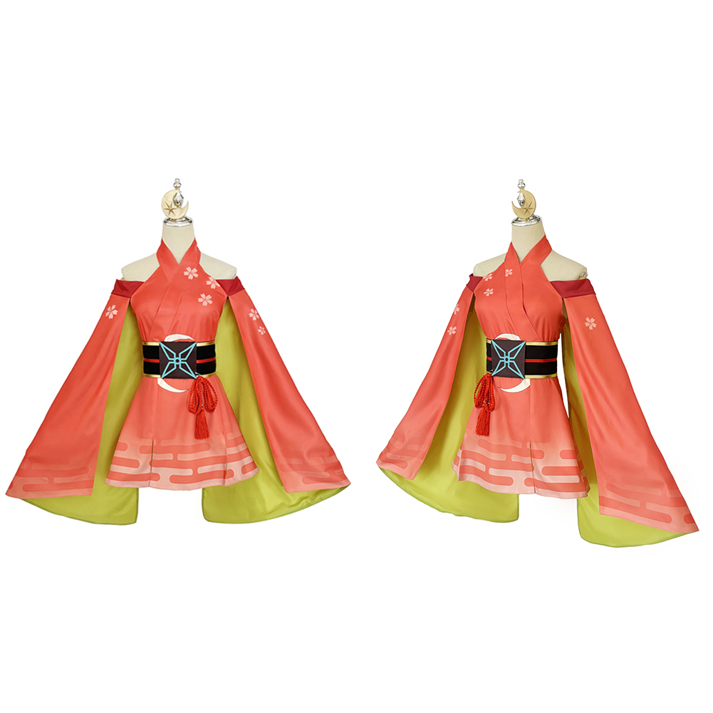 Cosmic Princess Kaguya Kaguya Women Orange Dress Outfits Halloween Carnival Cosplay Costume