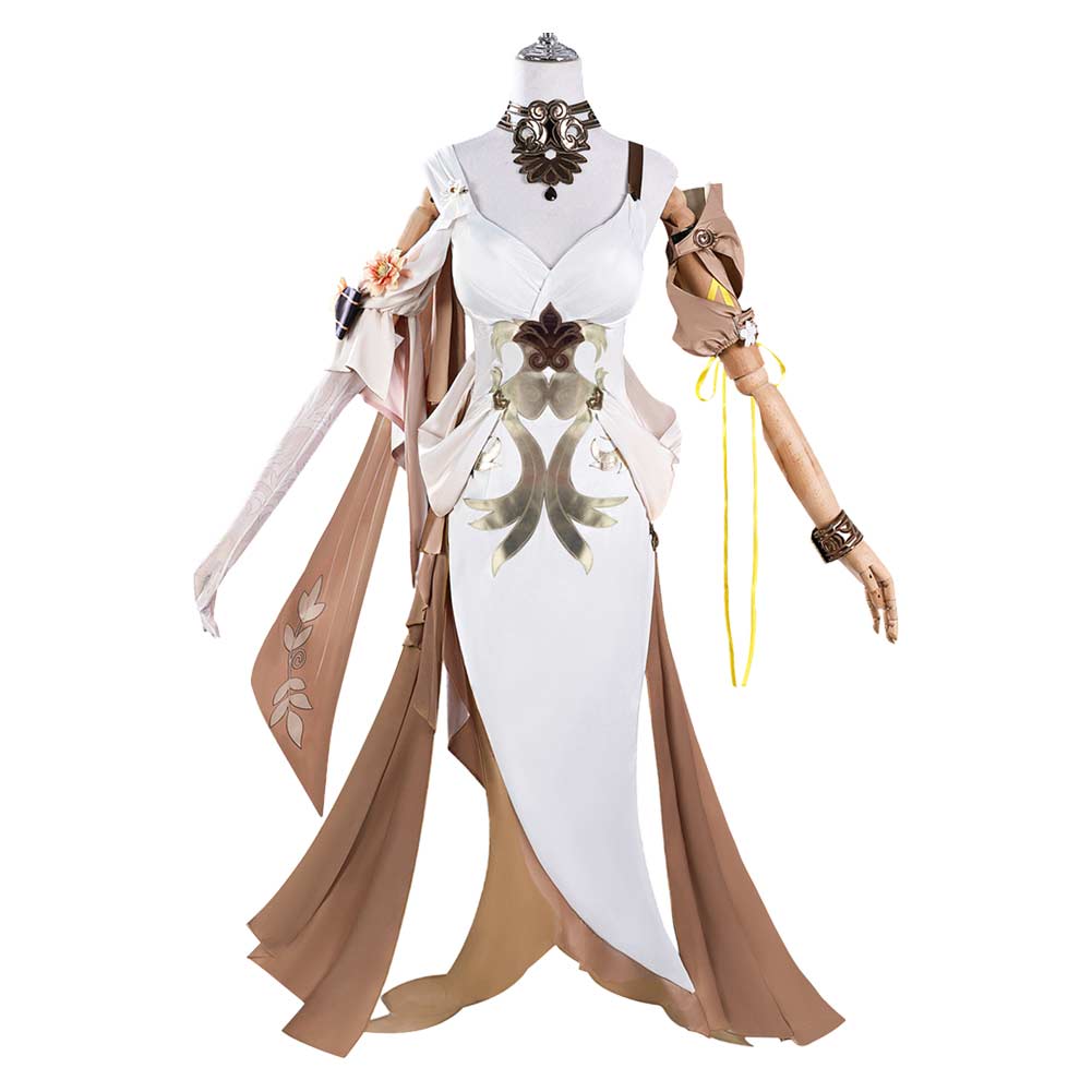 Honkai: Star Rail Aglaea Women White Dress Fullset Outfits Halloween Carnival Cosplay Costume
