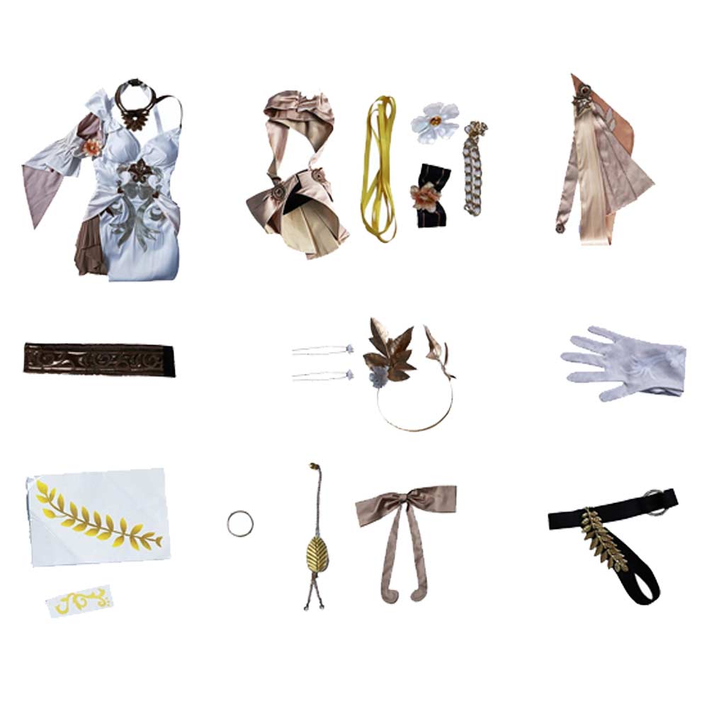 Honkai: Star Rail Aglaea Women White Dress Fullset Outfits Halloween Carnival Cosplay Costume