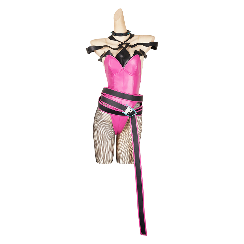 Street Fighter Han Juri Pink Sexy Bunny Girl Outfits Halloween Carnival Cosplay Costume