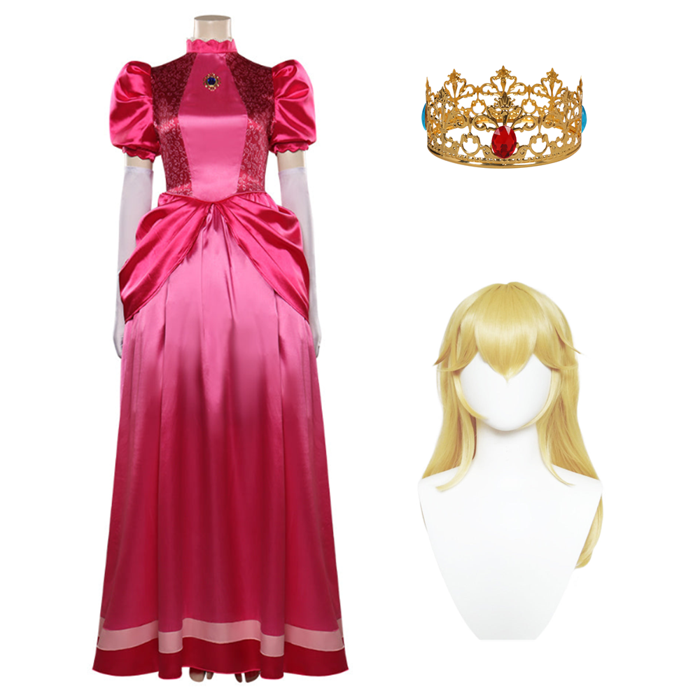 Movie The Super Mario Bros. Movie - Peach Cosplay Costume Dress Outfits Halloween Carnival Party Suit