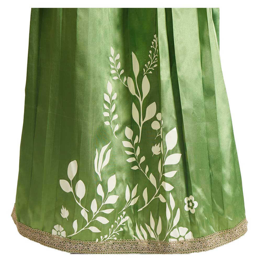 Princess Leia Green Long Sleeves Dress Halloween Carnival Party Cosplay Costume