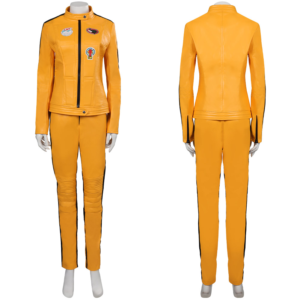 Kill Bill The Bride Yellow Leather Jacket Pants Classic Outfits Halloween Carnival Suit Cosplay Costume