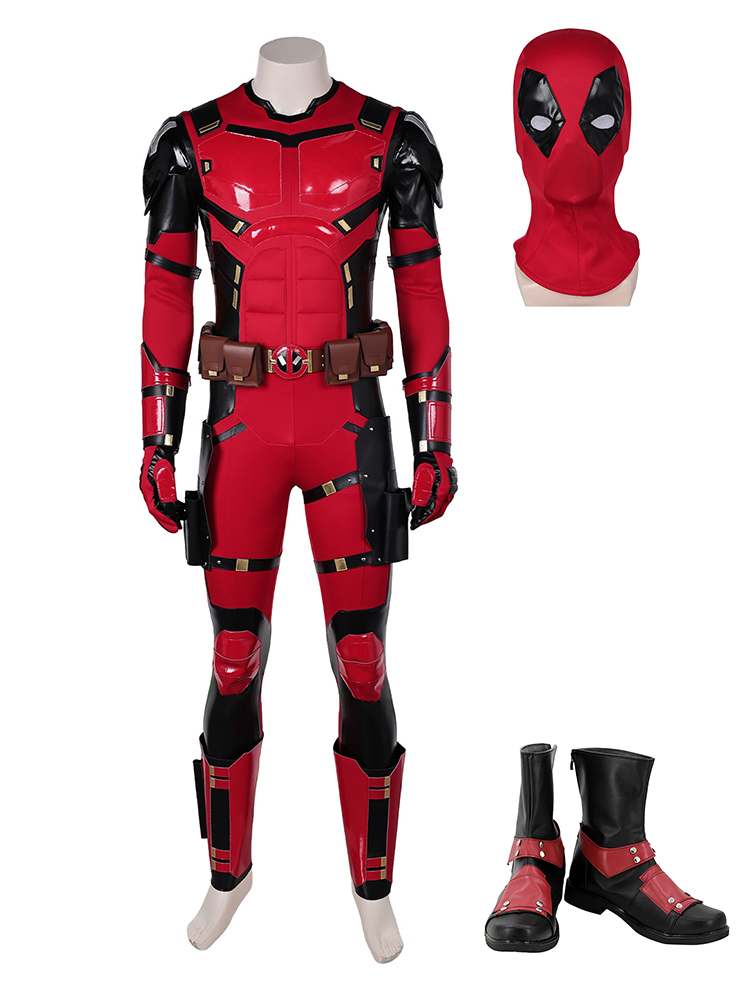 Movie Deadpool & Wolverine Deadpool 3 Deluxe Set Outfits Halloween Carnival Suit Cosplay Costume