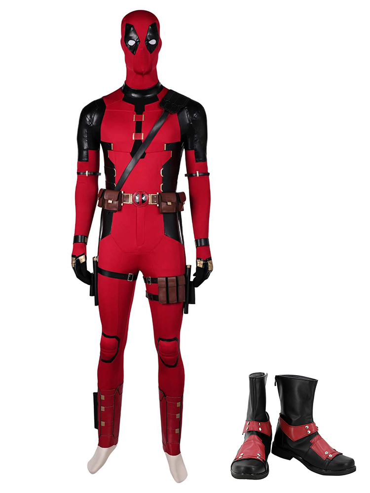 Movie Deadpool & Wolverine Wade Wilson Jumpsuit Full Set Outfits Halloween Carnival Suit Cosplay Costume