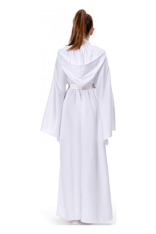 Star Wars Princess Leia Cosplay Costume White Dress Outfits Halloween Carnival Suit