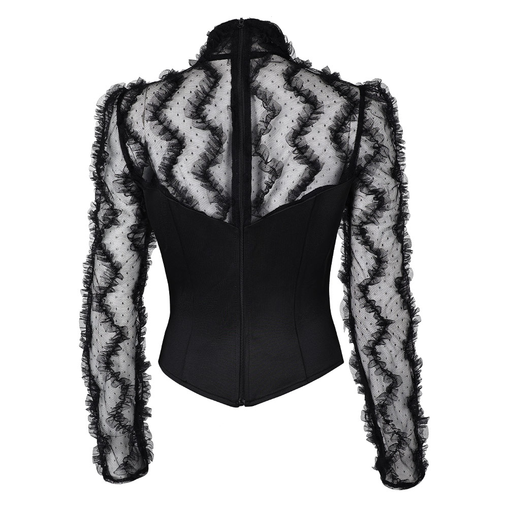 Wicked (2024) Elphaba Black Stripe Top Jacket Outfits Halloween Carnival Cosplay Costume