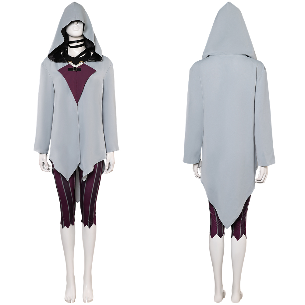 Arcane: League of Legends Jinx Grey Cloak Set Outfits Halloween Carnival Cosplay Costume