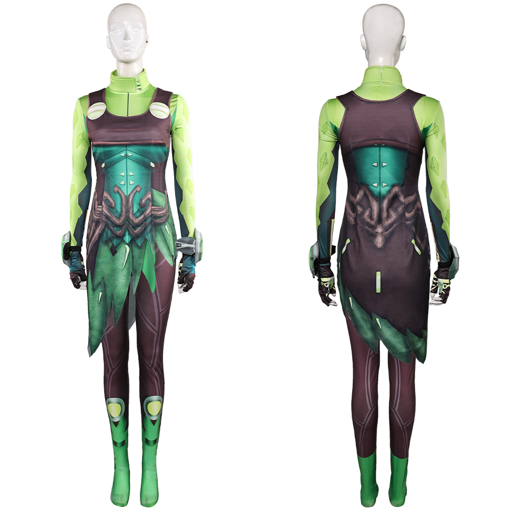 Rivals Mantis Women Green Jumpsuit Outfits Halloween Carnival Cosplay Costume