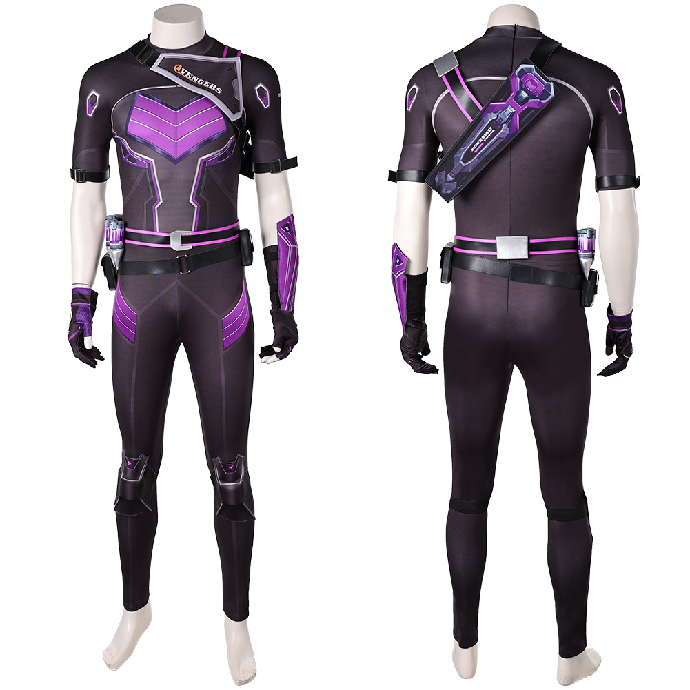 Rivals Hawkeye Free Fall Skin Men Purple Jumpsuit Outfits Halloween Carnival Cosplay Costume
