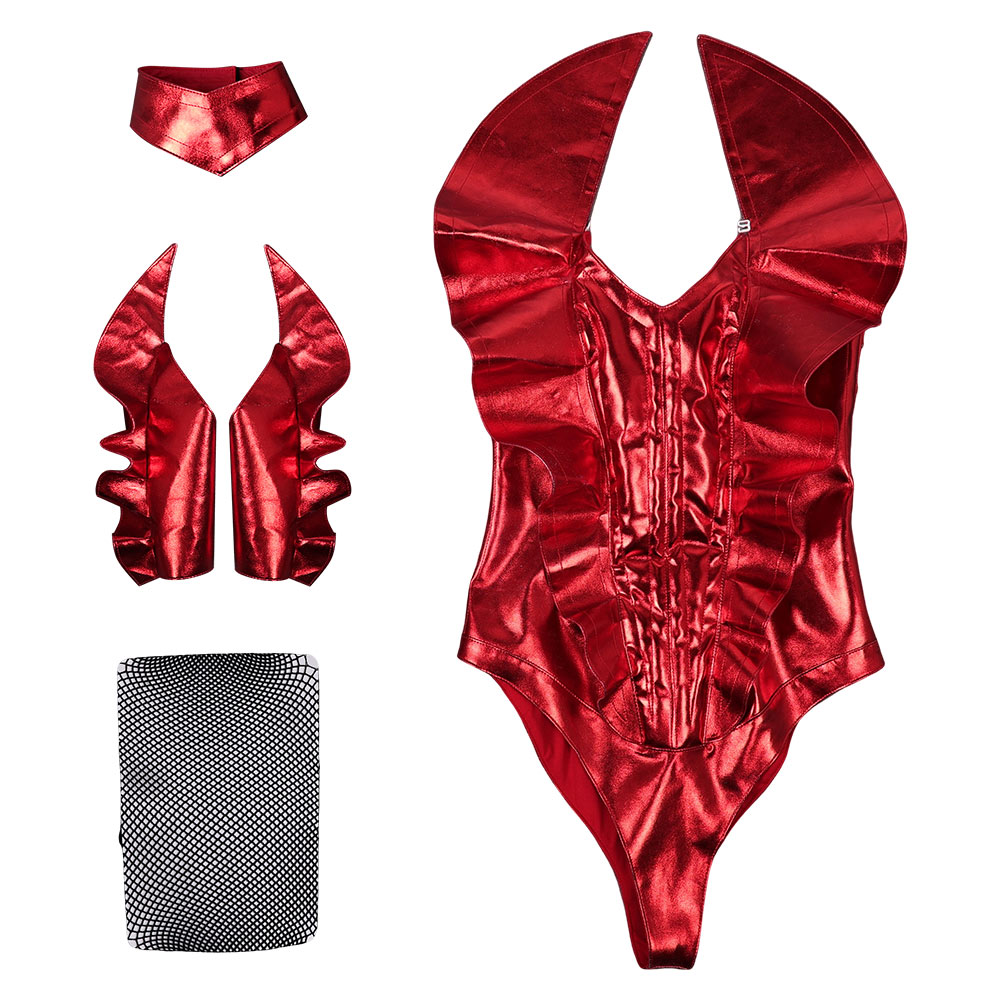 Smile (2024) Skye Riley Red Stage Jumpsuit Outfits Halloween Carnival Cosplay Costume