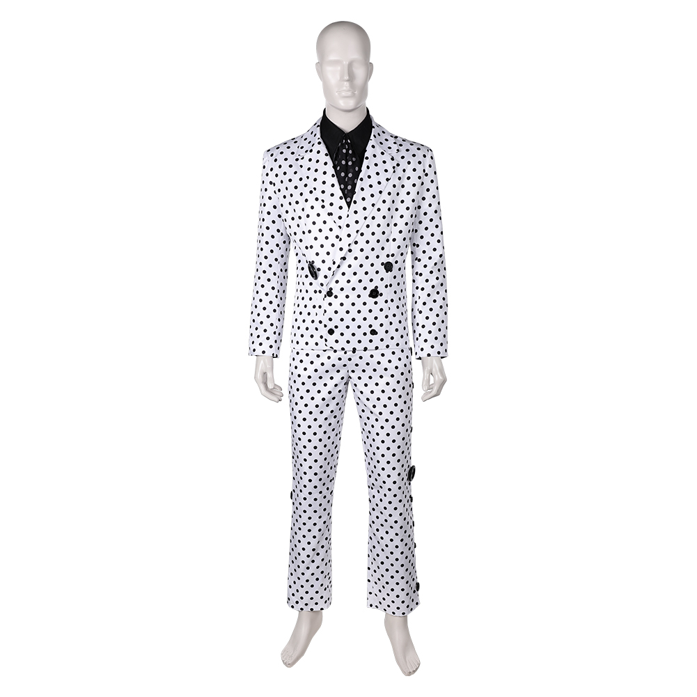 Prince Rogers Nelson Black Dot White Suit 90s Outfits Halloween Carnival Cosplay Costume