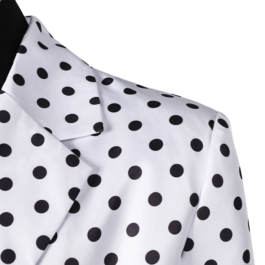 Prince Rogers Nelson Black Dot White Suit 90s Outfits Halloween Carnival Cosplay Costume