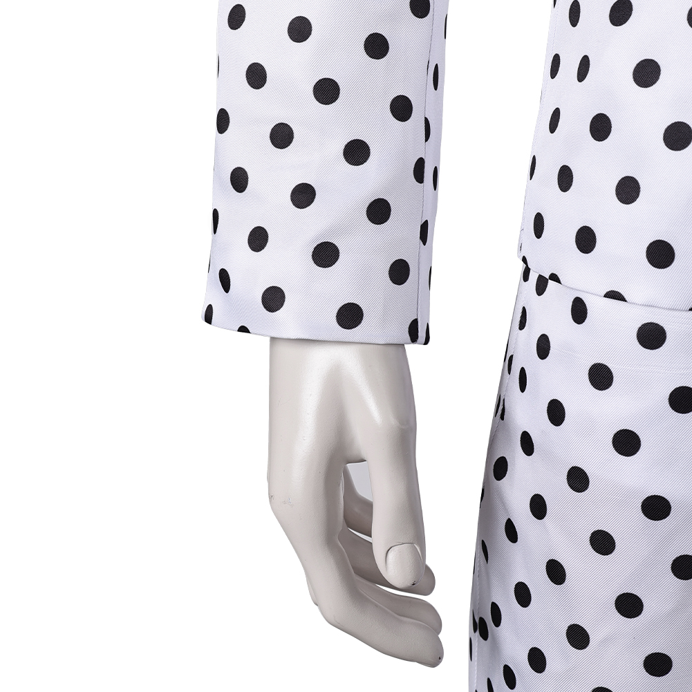 Prince Rogers Nelson Black Dot White Suit 90s Outfits Halloween Carnival Cosplay Costume